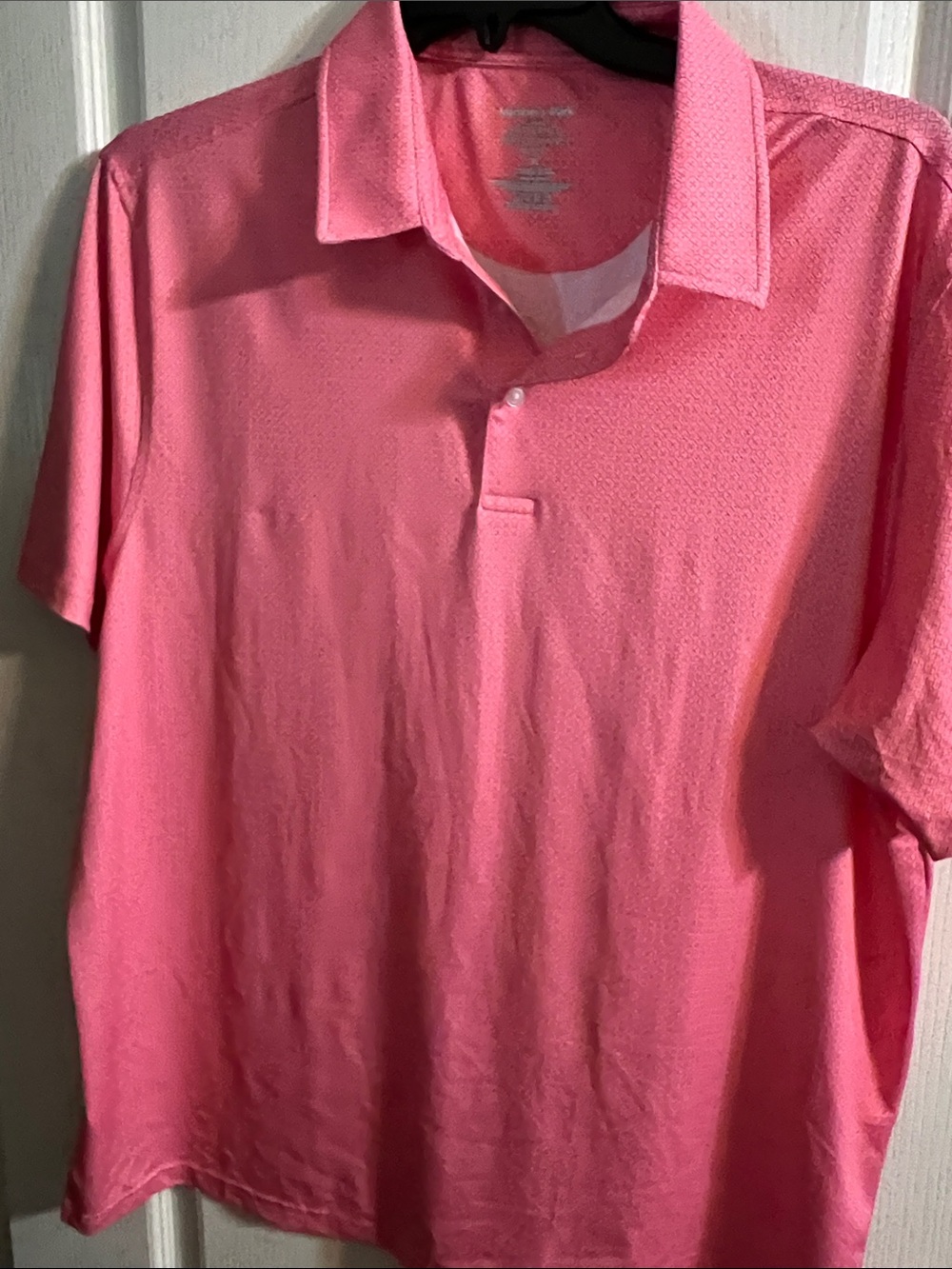 Men's Short-Sleeve Pink Polo Shirt — Lightweight Performance Knit